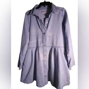American Eagle Button Down Denim Jean Dress L Long Sleeve Pockets Lagonlook